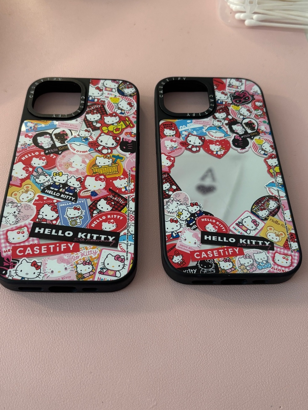 2 Casetify Hello Kitty Sticker Collage Pink Mirror Phone Cases